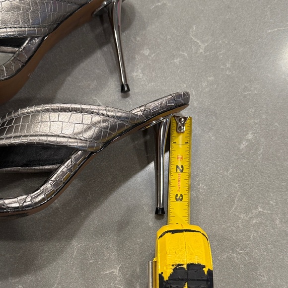 BCBGMaxAzria Silver Croc-Embossed Heels - Picture 6 of 9